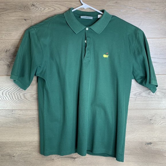 Augusta National Golf Shop 60s Two Ply  Mens Polo Shirt XL Green SS Collared - Picture 2 of 9